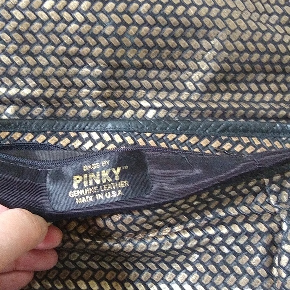 😊 Vintage Bags by Pinky shoulder bag black and gold - Picture 5 of 7